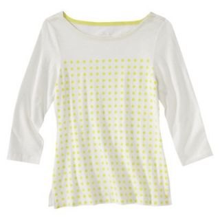 Womens Refined 3/4 Sleeve Boatneck Tee   Sour Cream/Lime Juice   L