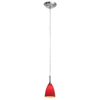Access Delta 1 light Brushed Steel Mania Glass Pendant
