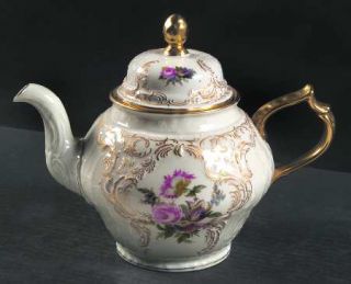 Rosenthal   Continental Diplomat (Center Gold) Teapot & Lid, Fine China Dinnerwa