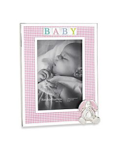 Reed & Barton 4 X 6 Gingham Bunny Picture Frame   Pink Gingham