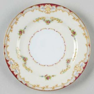 Empress (Japan) Minuet Bread & Butter Plate, Fine China Dinnerware   Burgundy Ac