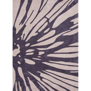 Hand tufted Contemporary Floral Pattern Purple Rug (2 X 3)