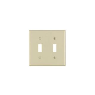 Leviton 86009 Electrical Wall Plate, Toggle Switch, 2Gang Ivory