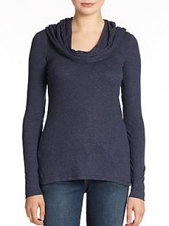 Ribbed Cowlneck Hoodie