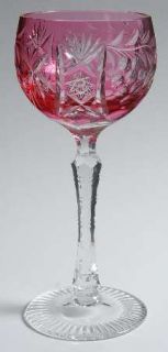 Unknown Crystal Unk5941 Rose Hock Wine   Various Color Bowl,Cut Grape,Star&Fan