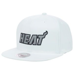 Miami Heat Mitchell and Ness NBA White Hot Snapback Cap