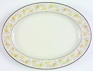 Noritake Blossom Time 16 Oval Serving Platter, Fine China Dinnerware   Yellow/B