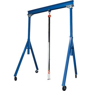 Vestil Steel Gantry Crane   Adjustable Height, 6000 Lb. Capacity, 20ft.L x 10in.