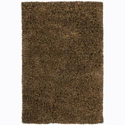 Handwoven Black/brown Mandara New Zealand Wool Shag Rug (79 X 106) (BlackPattern Shag Tip We recommend the use of a  non skid pad to keep the rug in place on smooth surfaces. All rug sizes are approximate. Due to the difference of monitor colors, some r