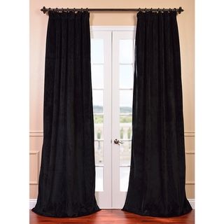 Signature Warm Black Velvet 84 inch Blackout Curtain Panel