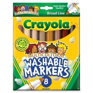 Multicultural Colors Conical Point Washable Markers Pack Of 8 (AssortedWeight 5 ouncesModel Washable markersPack of 8Pocket Clip NoRefillable NoRetractable NoTip Type ConicalInk Type Liquid )