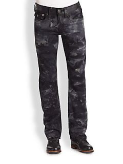True Religion Ricky Big T Tie Dyed Camo Jeans   Black