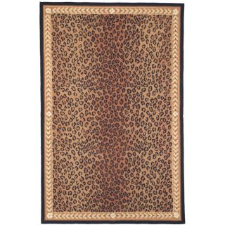 Hand hooked Chelsea Leopard Brown Wool Rug (89 X 119)