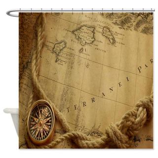  nautical treasure map Shower Curtain  Use code FREECART at Checkout