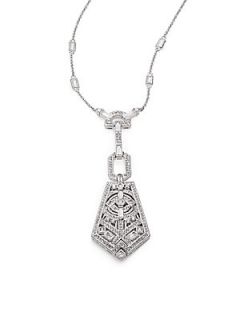Adriana Orsini Legacy Pave Crystal Pendant Chain Necklace   Silver