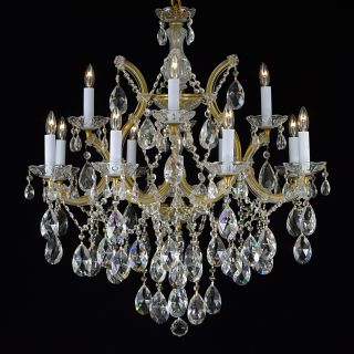 Maria Theresa 13 light 2 tier Antique French Gold/ Crystal Chandelier