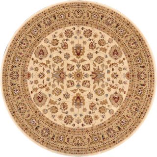 Hand tufted Primeval Ivory Oriental Area Rug (77 Round)
