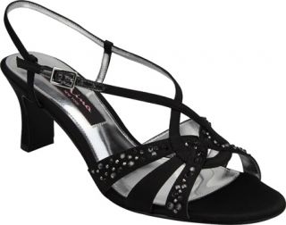 Womens Nina Golby   Black Luster Satin Evening Sandals