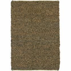 Hand woven Mandara Tan black Shag Rug (79 X 106) (Brown, blackPattern ShagTip We recommend the use of a  non skid pad to keep the rug in place on smooth surfaces. All rug sizes are approximate. Due to the difference of monitor colors, some rug colors ma