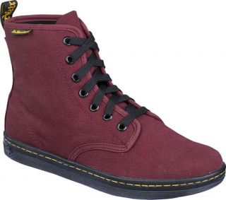 Womens Dr. Martens Shoreditch 7 Eye Boot   Cherry Red Canvas Boots