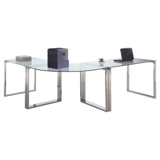 Chintaly Finnigan Modern Glass Computer Desk Multicolor   CTY1170 1