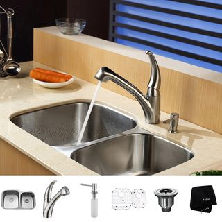 Kraus Kitchen Combo Set Stainless Steel Undermount Sink With Faucet