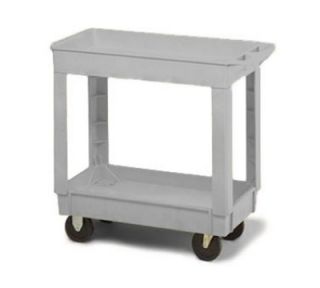Continental Commercial Utility Cart w/ 2 Shelves, 400 lb Capacity, Open Base, Gray