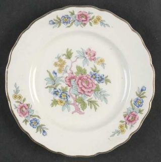 Canonsburg Indian Rose Bread & Butter Plate, Fine China Dinnerware   Pink, Blue
