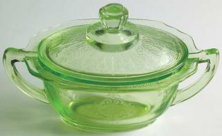 Anchor Hocking Princess Green Sugar Bowl & Lid   Green, Depression Glass