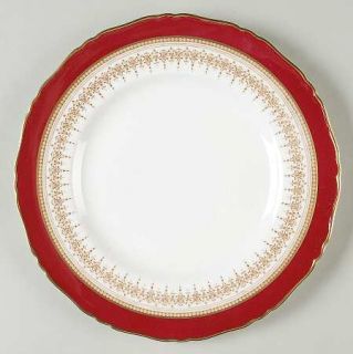 Royal Worcester Regency Ruby Luncheon Plate, Fine China Dinnerware   Ruby Band,