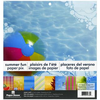 Paper House Double sided Paper Pad 12x12 24/sheets summer Fun