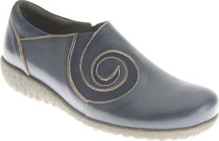 Womens Spring Step Uno   Blue Leather Casual Shoes