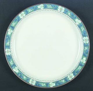 Mikasa Blue Bell Dinner Plate, Fine China Dinnerware   White Flowers,Blue Leaves