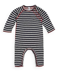 Infants Wide Striped Playsuit   Smoke Grey