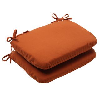 Pillow Perfect Cinnabar Polyester Burnt Orange Round Outdoor Seat Cushions (set Of 2) (OrangeMaterials 100 percent spun polyesterFill 100 percent polyester fiberClosure Sewn seamWeather resistant YesUV protection Care instructions Spot clean/hand was