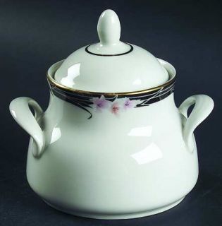 Royal Doulton Enchantment Sugar Bowl & Lid, Fine China Dinnerware   Pink Flowers