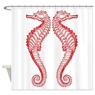  red seahorse.png Shower Curtain  Use code FREECART at Checkout