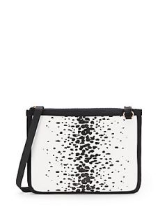 Oversized Convertible Printed Clutch   White Leopard
