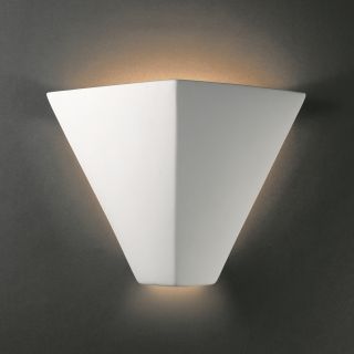 1 light Ada Approved Trapezoidal Ceramic Bisque Wall Sconce