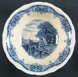 Grindley Scenes After Constable Blue Coupe Cereal Bowl, Fine China Dinnerware  