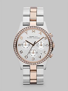 Marc by Marc Jacobs Crystal Two Tone Chronograph Watch   Silver