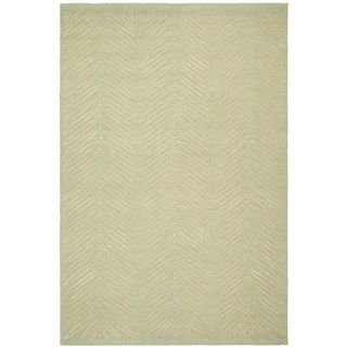 Martha Stewart Chevron Leaves Milk Pail Green Wool/ Viscose Rug (9 6 X 13 6)
