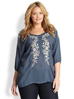 Johnny Was, Sizes 14 24 Misty Blouse   Twilight