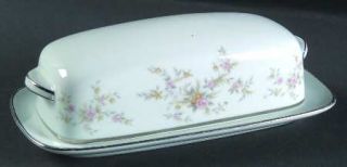 Noritake Arlene 1/4 Lb Covered Butter, Fine China Dinnerware   Newer,Roses&Yello