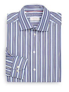 Multi Stripe Dress Shirt   Blue