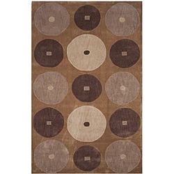 Dynasty Hand tufted Brown/ Ivory Rug (79 X 109) (Polyacrylic Pile height 1.5 inchesStyle TraditionalPrimary color BrownSecondary color Ivory, tanPattern Geometric Tip We recommend the use of a non skid pad to keep the rug in place on smooth surfaces