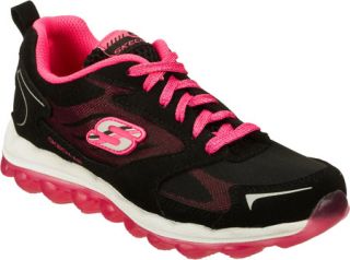 Girls Skechers Skech Air Bizzy Bounce   Black/Pink Casual Shoes