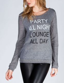 Party All Night Womens Tee Charcoal In Sizes Medium, X Small, X Large