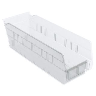 Akro Mils Small Parts Shelf Bins   4 1/8 X11 5/8 X4   Clear   Clear   Lot of 24  (30120SCLAR)