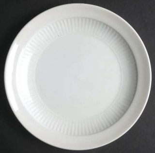 Adams China Empress Salad Plate, Fine China Dinnerware   White,Inner Ribbing,Ada